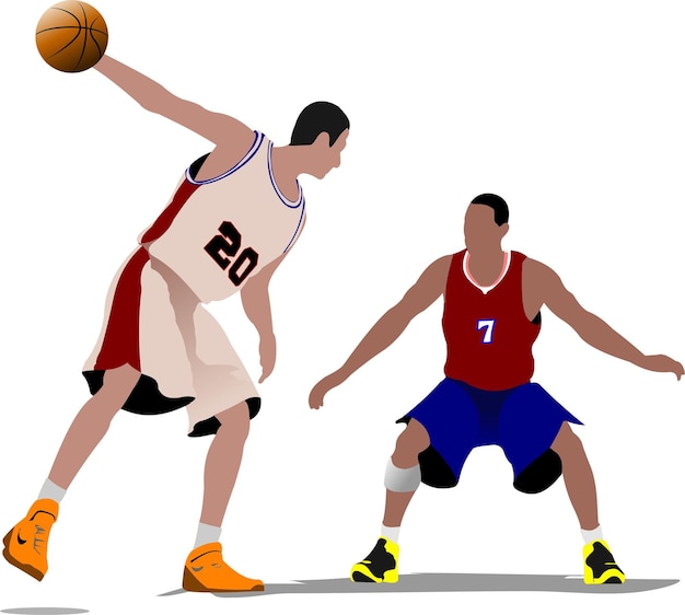 Basketball players Vector illustration