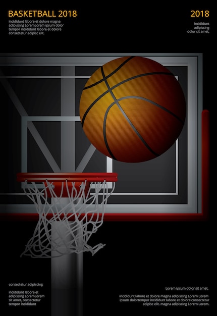 basketball poster advertising vector illustration