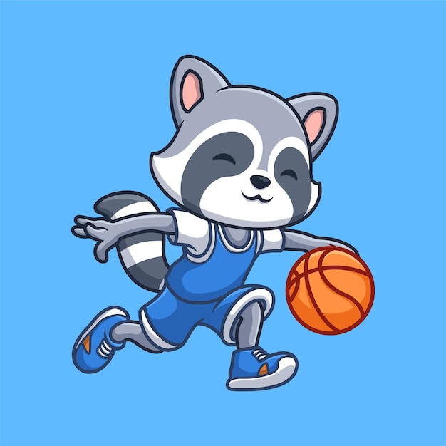 Basketball Raccoon Cartoon