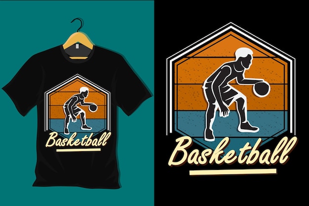 Design della maglietta vintage retrò da basket