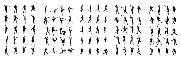 Vector basketball running gymnastics weightlifting sports men and women