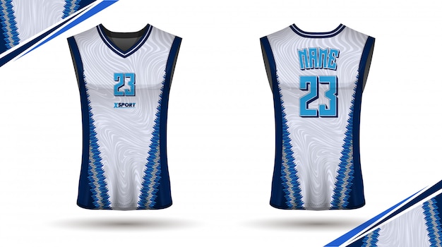 Vector basketball shirt design, front and back