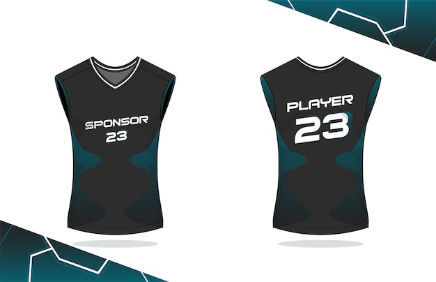 Vector basketball shirt design, front and back.