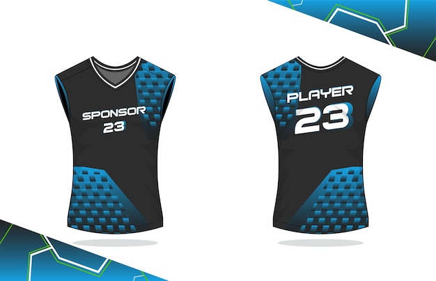 Vector basketball shirt design, front and back.