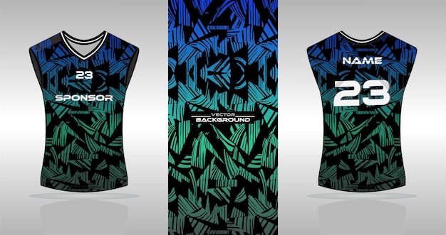 Design del modello di camicia da basket, davanti e dietro
