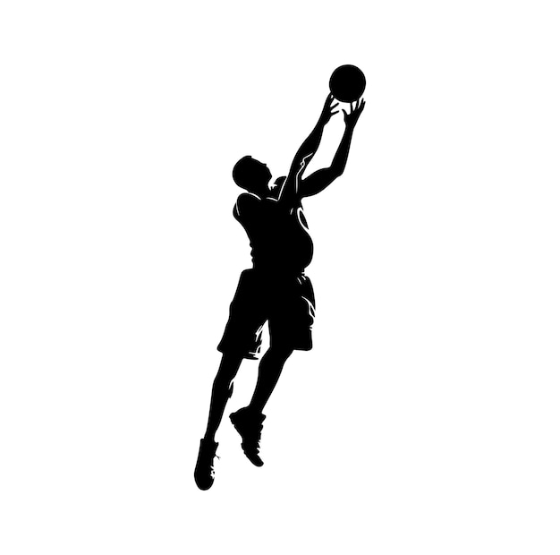 Vettore di silhouette di basket su sfondo bianco