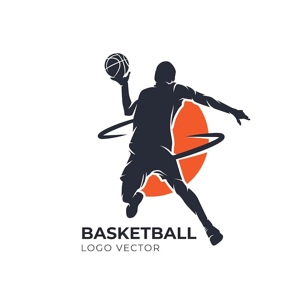 Basketball sillhoutte vector logo