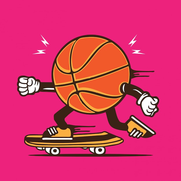 Vector basketball skater skateboard karakter