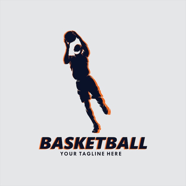 Vettore logo di basket slam dunk