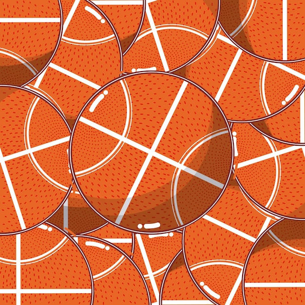 Vector basketball sport balls pattern background 