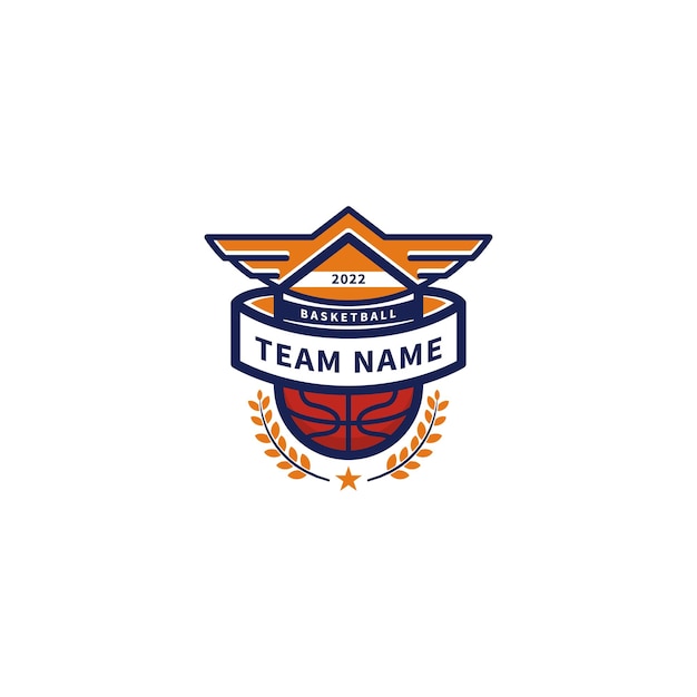Ispirazione per il design del logo del distintivo dell'emblema del club sportivo di pallacanestro 3