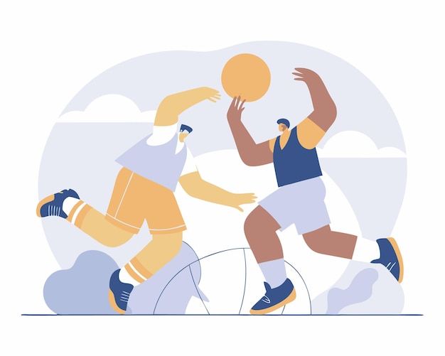 Basketball sport game scenery illustration