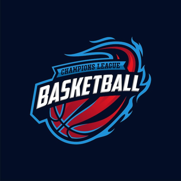 Basketball sport logo design vector illustration