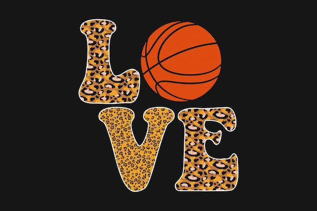 Basketball Sports Leopard Print T-shirt