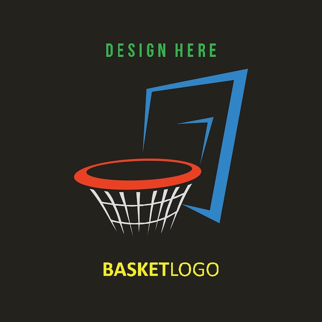 Vettore il logo sportivo del basket è adatto a qualsiasi design relativo al basket