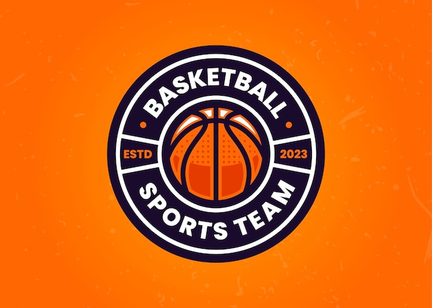Вектор Шаблон логотипа баскетбольного спорта для спортивной команды и турнира