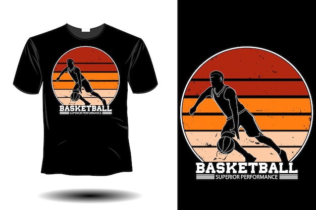 Basketball superior performance mockup retro vintage design