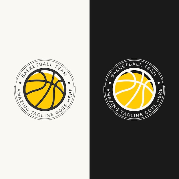 Concetto di design del logo del campionato della squadra di basket