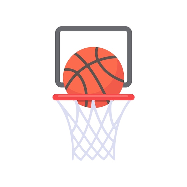 スポーツでバスケットに投げ込まれるバスケットボール