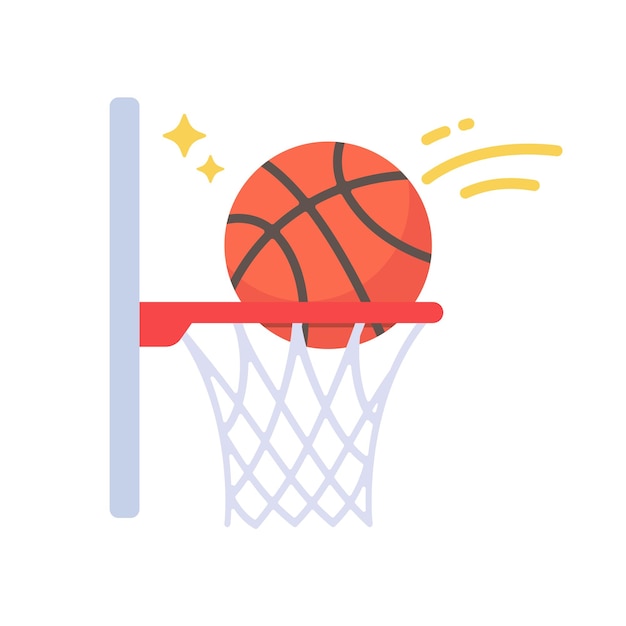 Баскетбольный мяч, который бросают в корзину в спорте