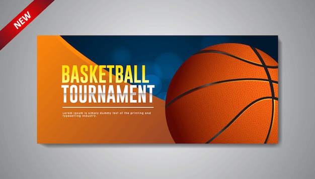 Modello di banner torneo di basket