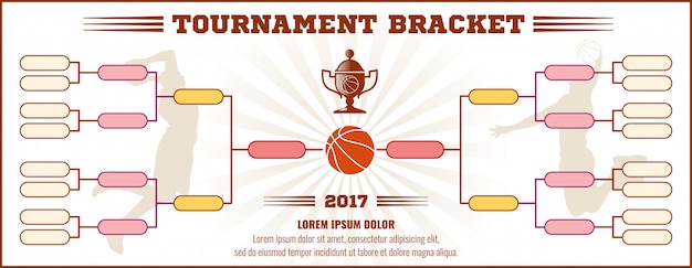 Vector basketball tournament bracket