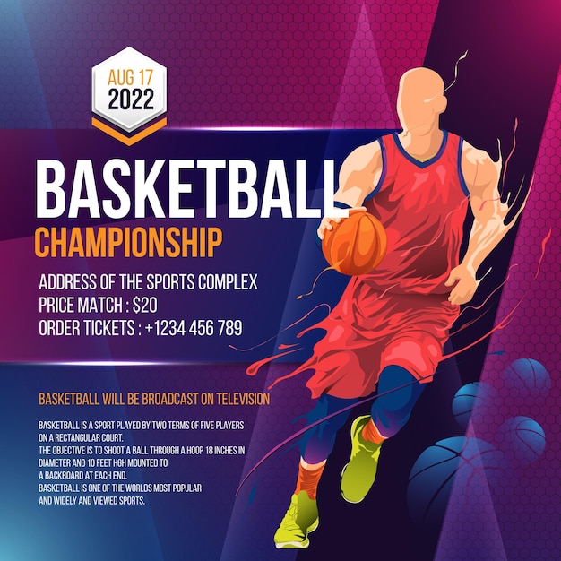 Basketball tournament flyer design template