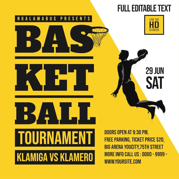 basketball tournament graphic design template