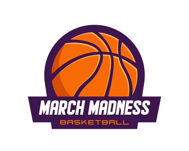 Vector basketball tournament logo, with basketball ball.