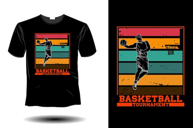 Basketball tournament mockup retro vintage design