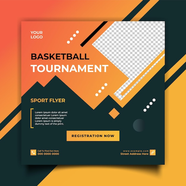 basketball tournament sport flyer design