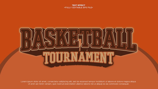 basketball tournament text effect