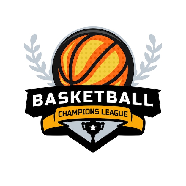 Vector basketball tournament with trophy badge logo