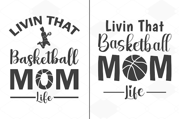 Vettore collezione di design di magliette da basket basketball svg bundle ball quotes svg