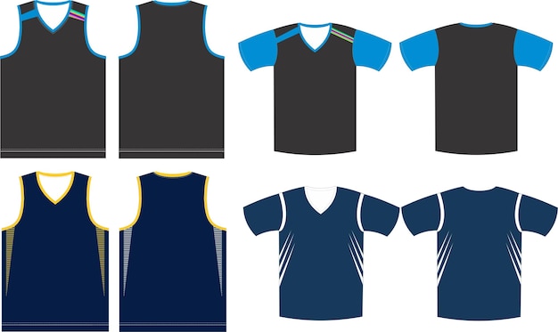 Basketball uniform jerseys front and back view mock ups templates