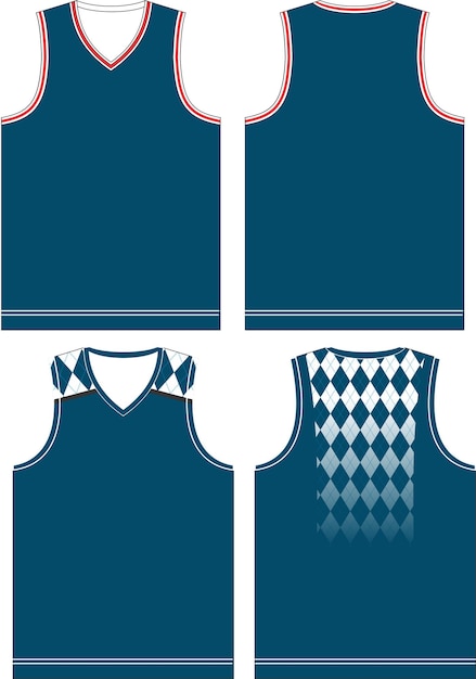 Maglie uniformi da basket vista anteriore e posteriore modelli di mock up