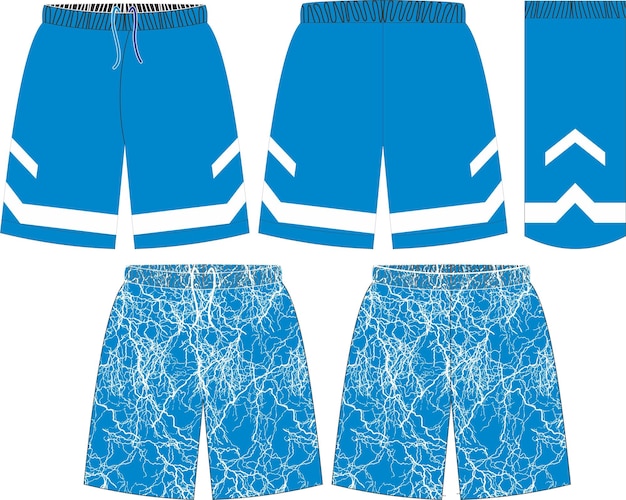 Basketball Uniform Shorts Front and Back View Mock ups Templates