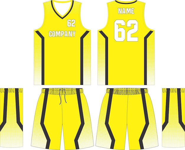 Basketball Uniform Shorts, Template for Basketball Club Front and Back view Sport Jersey