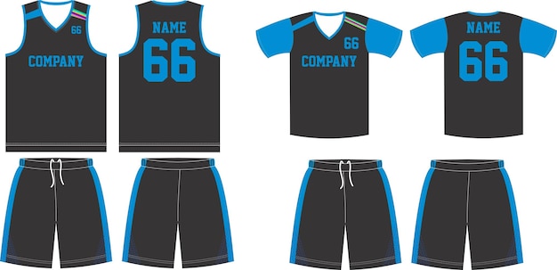 Vector basketball uniform shorts, template for basketball club front and back view sport jersey
