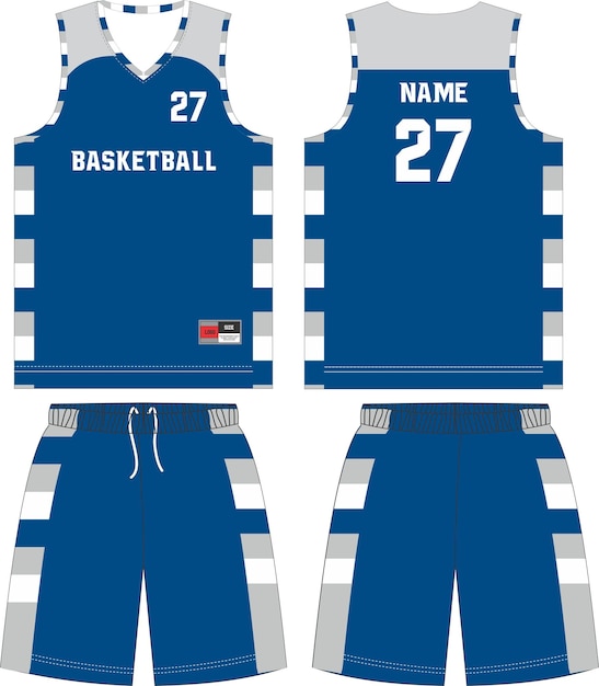 Basketball Uniform Mockup Template Design For Basketball Club Basketball  Jersey Basketball Shorts In Front And Back View Basketball Logo Design  Stock Illustration - Download Image Now - iStock