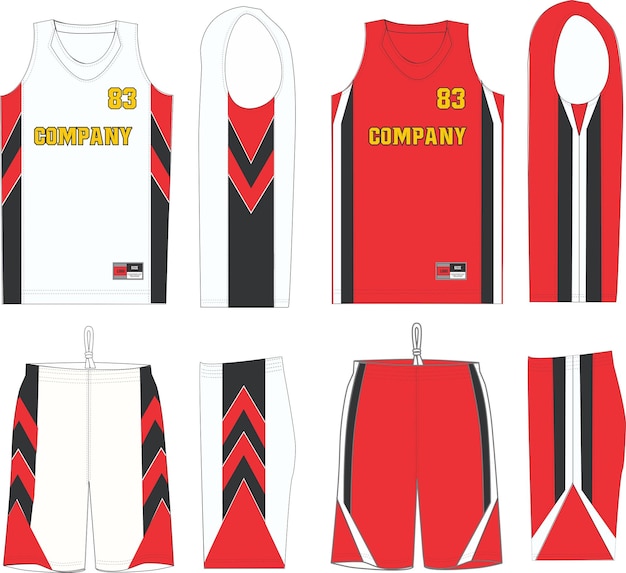 Basketball Uniform Shorts Template for Basketball Club Front and Back view Sport Jersey