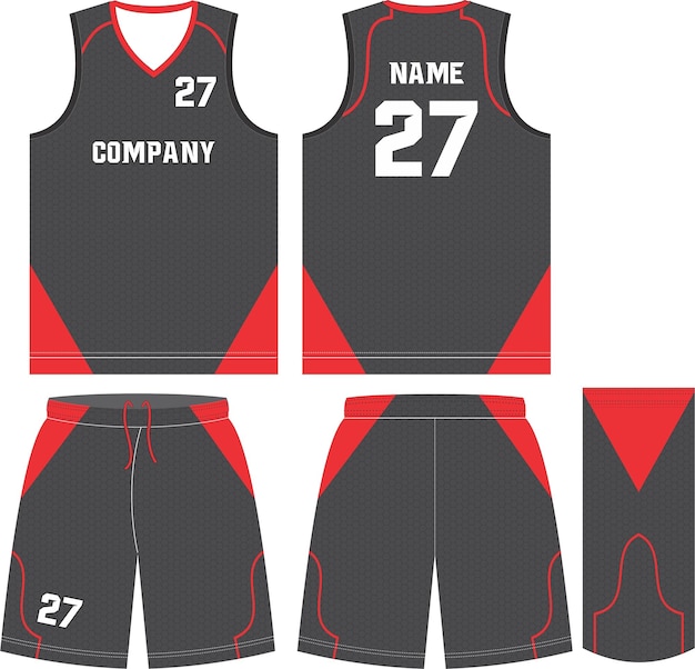 Basketball Uniform Shorts Template for Basketball Club Front and Back view Sport Jersey