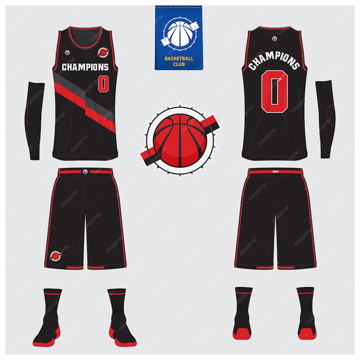 Premium Vector | Basketball uniform template design.