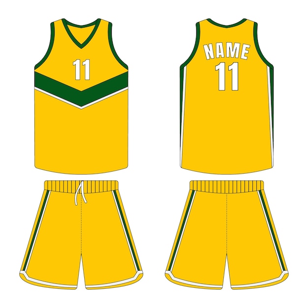 Vector basketball uniform template illustration front and back view