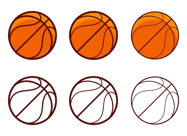 Иллюстрация векторного дизайна баскетбола на белом фоне
