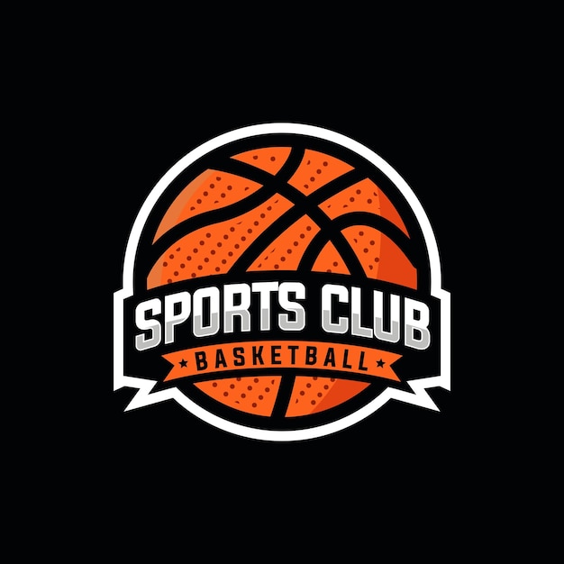 баскетбол векторный графический шаблон спортивная корзина иллюстрация в стиле этикетки эмблемы значка