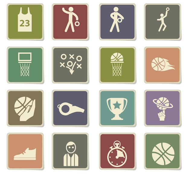 Vector basketball vector icons for user interface design