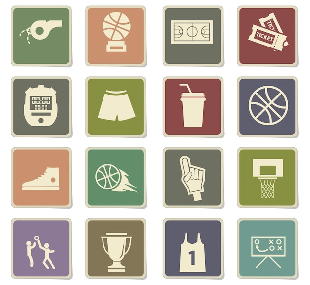 Vector basketball vector icons for user interface design