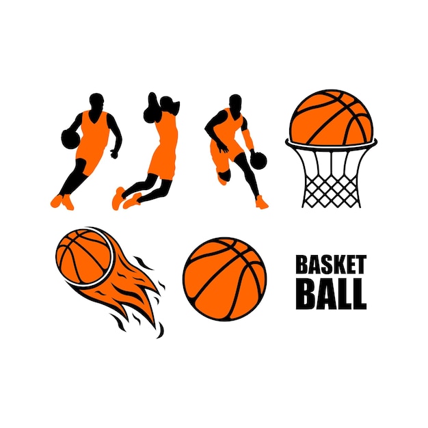 Vector basketball vector set illustration