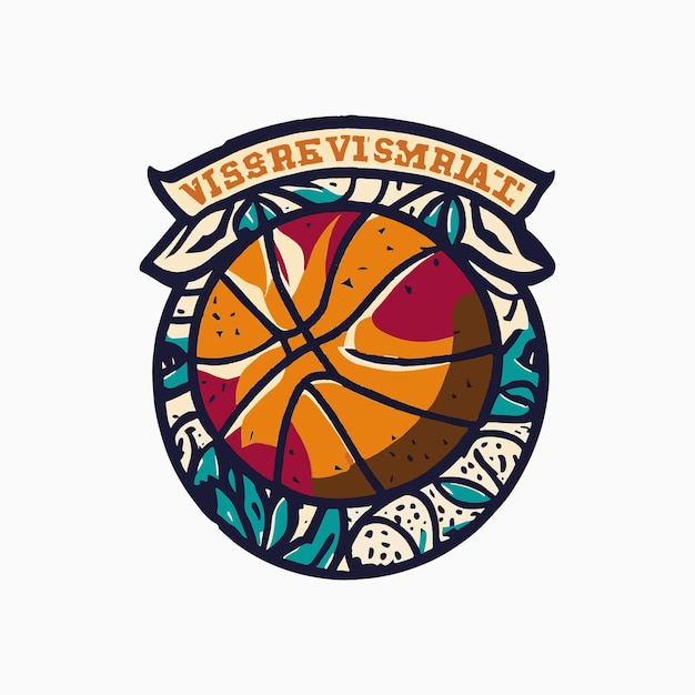 Vector a basketball with the word 